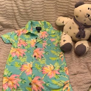 Boys Polo Ralph Lauren button down s/s tropical shirt